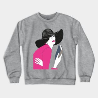 Woman reader with hat Crewneck Sweatshirt